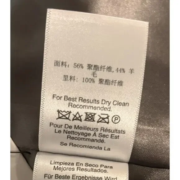 DKNY Womens Wool Blend Peacoat Trench Coat Brown/Green Size Medium - Picture 14 of 14